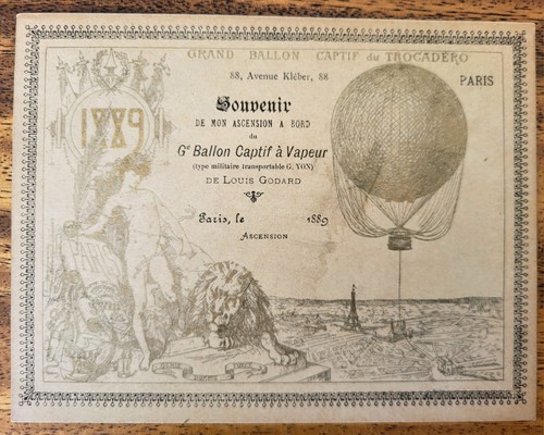 Souvenirkarte aufstieg ballon - souvenirkarte,